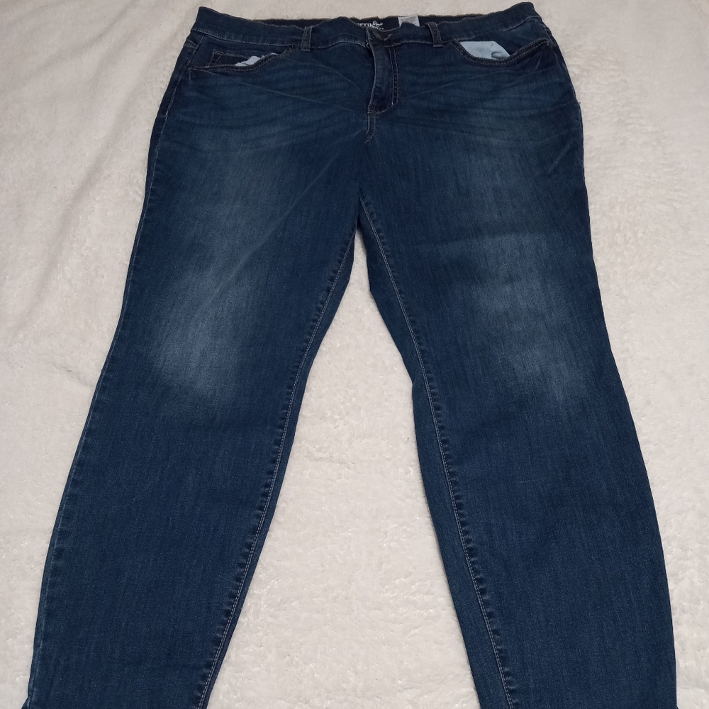 Terra & Sky Dark Blue Straight Leg Women's Jeans